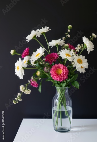 Wallpaper Mural White and Pink Flowers in a Vase. Torontodigital.ca