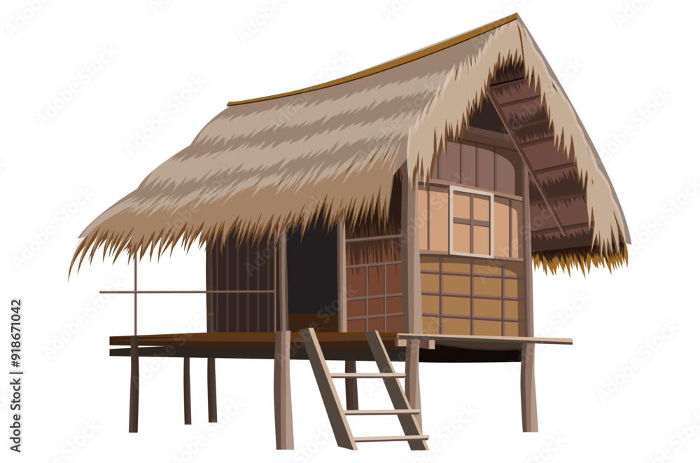 isolated straw hut on white background vector design isolated straw hut on white background vector design