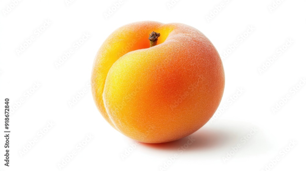 Single Apricot Fruit Isolated on White Background Single Apricot Fruit Isolated on White Background
