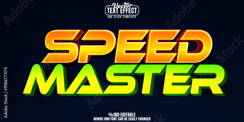 Speed editable text effect, customizable fast and velocity 3d font style