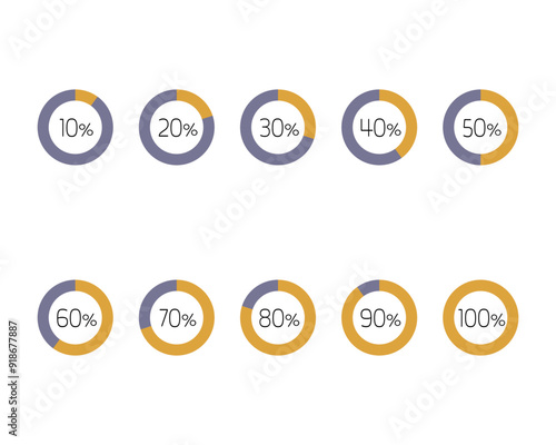 Collection Loading bar status icon. Vector illustration. Set of vector loaded icons. Download progress. Donload or Upload.