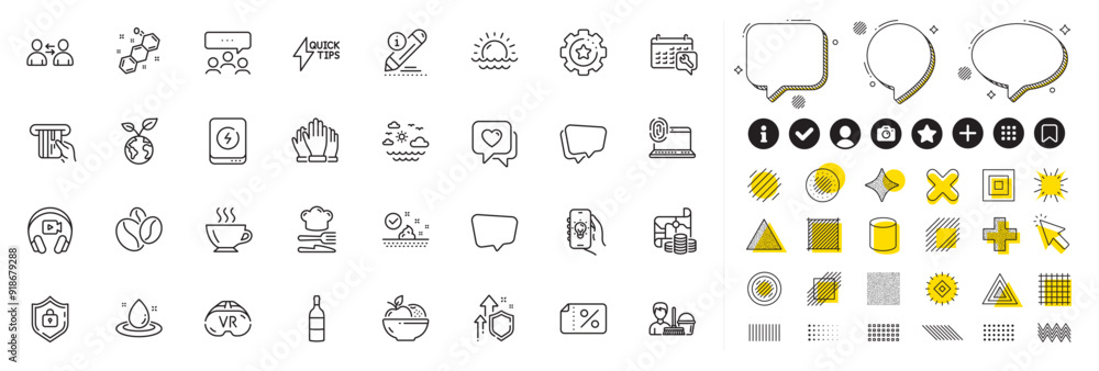 Set of Chemical formula, Settings gear and Spanner line icons for web app. Design elements, Social media icons. Chat message, Vr, Skin care icons. Meeting, Discount banner, Edit signs. Vector Set of Chemical formula, Settings gear and Spanner line icons for web app. Design elements, Social media icons. Chat message, Vr, Skin care icons. Meeting, Discount banner, Edit signs. Vector