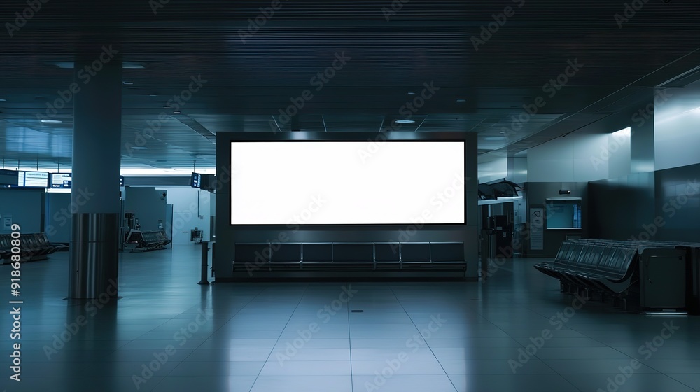 Blank Advertisement Screen in Airport Terminal Blank Advertisement Screen in Airport Terminal