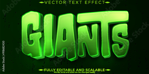 Giant editable text effect, editable cartoon and animated text style