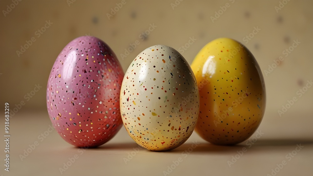 easter eggs on yellow cream background for wallpaper and poster for easter days decoration Generative AI easter eggs on yellow cream background for wallpaper and poster for easter days decoration Generative AI