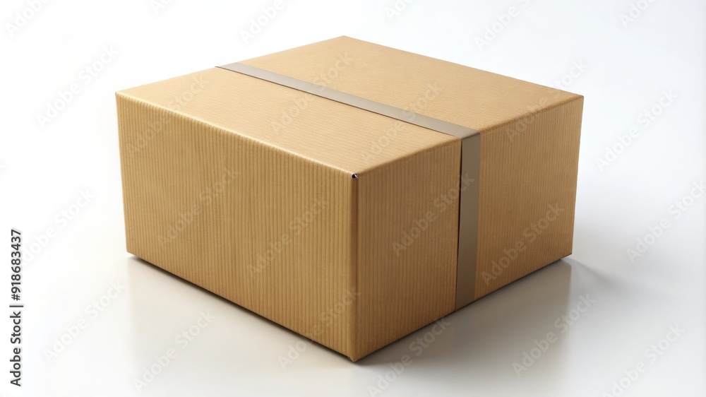 A brown cardboard box with a white background A brown cardboard box with a white background