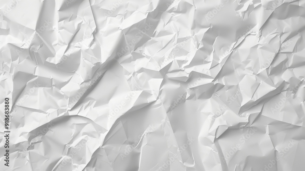 Obraz premium Crumpled white paper texture, generative ai