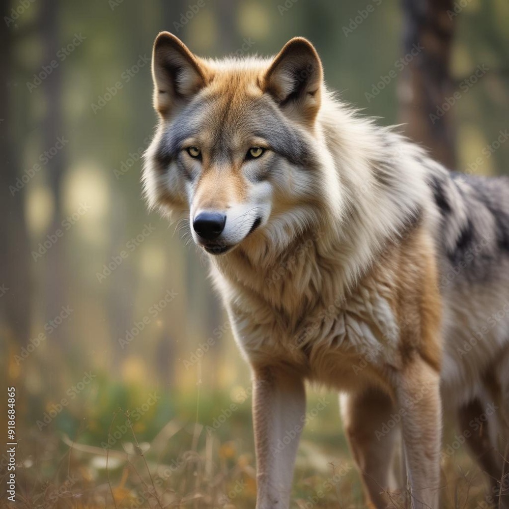 Wild Wolf In Nature With Dreamy And Professional Wild Wolf In Nature With Dreamy And Professional