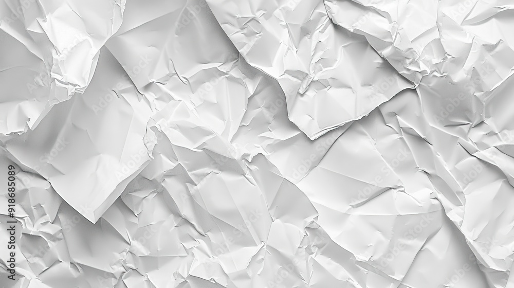 Crumpled white paper texture, generative ai Crumpled white paper texture, generative ai