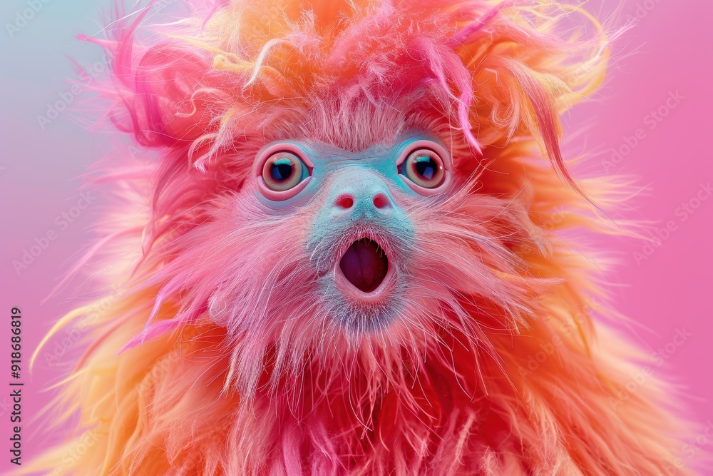 Obraz premium A Colorful Creature's Startled Gaze
