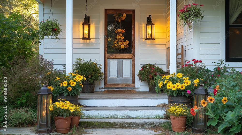 Naklejka premium モダンな家と植栽のイメージ