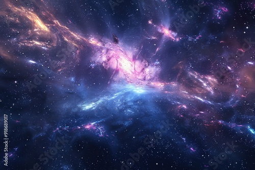 Wallpaper Mural Glowing Nebula and Stars in the Cosmos Torontodigital.ca