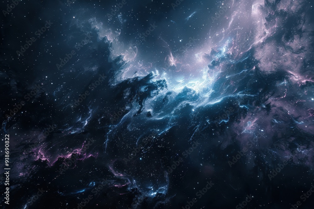 Fototapeta premium Glowing Nebula and Stars in the Cosmos