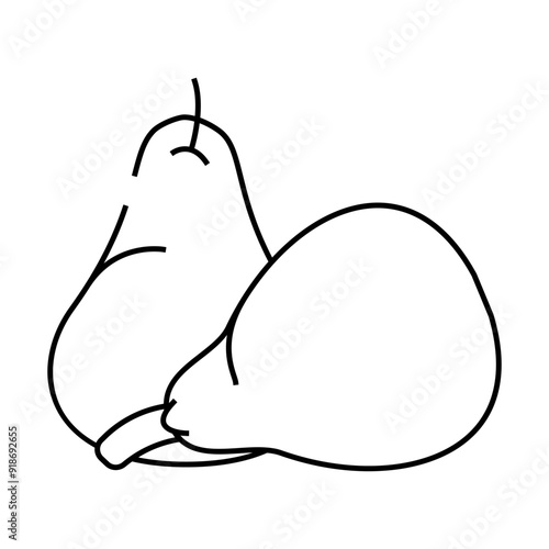 pear fresh yellow line icon vector. pear fresh yellow sign. isolated contour symbol black illustration