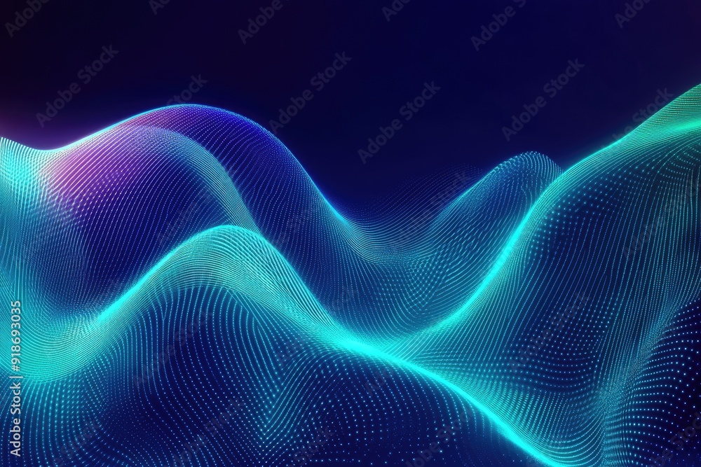 A blue and purple wave with a black background. The wave is very wavy and has a lot of detail A blue and purple wave with a black background. The wave is very wavy and has a lot of detail