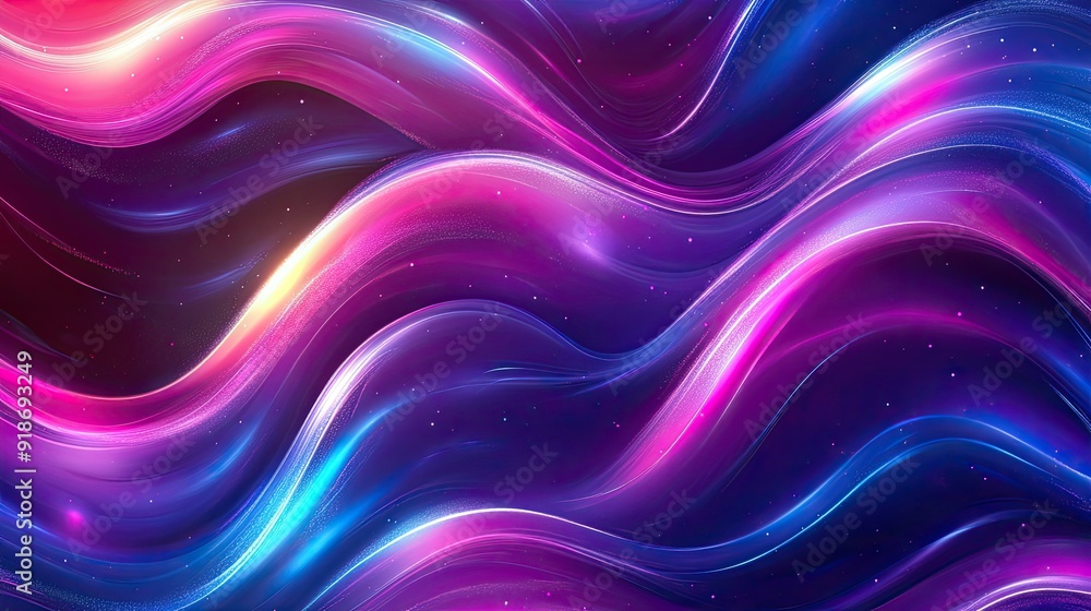 A purple and blue wave with stars in the background. The image is a colorful and vibrant representation of a wave A purple and blue wave with stars in the background. The image is a colorful and vibrant representation of a wave
