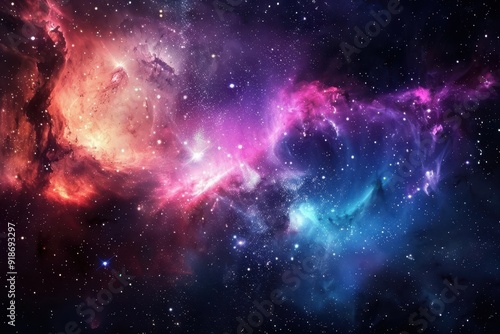 Wallpaper Mural Colorful and vivid space nebula with bright shining stars Torontodigital.ca