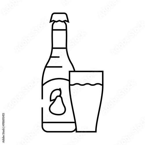 pear cider line icon vector. pear cider sign. isolated contour symbol black illustration