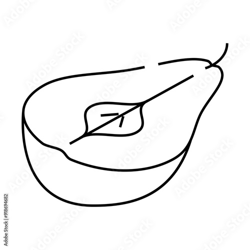 pear cut line icon vector. pear cut sign. isolated contour symbol black illustration