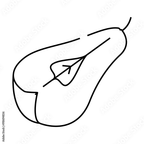 cut pear line icon vector. cut pear sign. isolated contour symbol black illustration