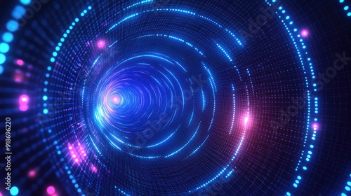 Fototapeta Naklejka Na Ścianę i Meble -  A blue and pink spiral with many dots