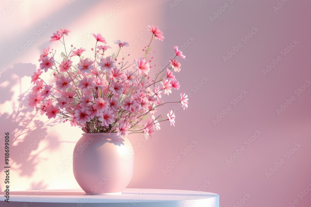 Delicate Pink Flowers in a Soft Glow Delicate Pink Flowers in a Soft Glow