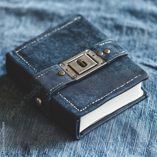 Hardback Diary with Silver Lock on a Faded Vintage Background for Classic Appeal