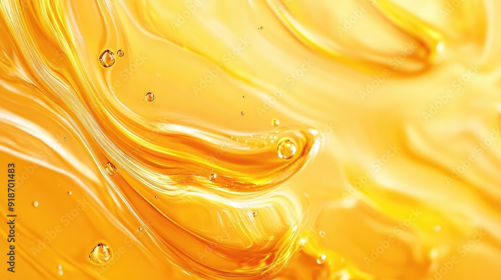 Abstract Texture of Golden Liquid with Bubbles Abstract Texture of Golden Liquid with Bubbles