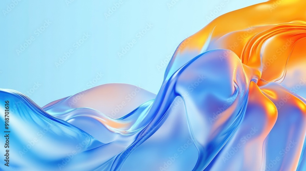 Abstract Swirling Blue and Orange Liquid Shapes Abstract Swirling Blue and Orange Liquid Shapes
