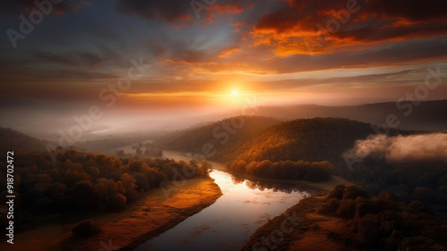 Dawn's Embrace Over the Misty Valley photo