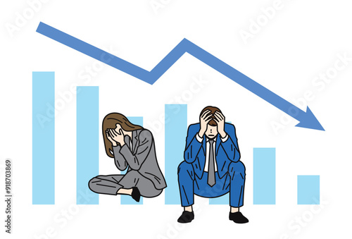 ショックなビジネスパーソン_下落