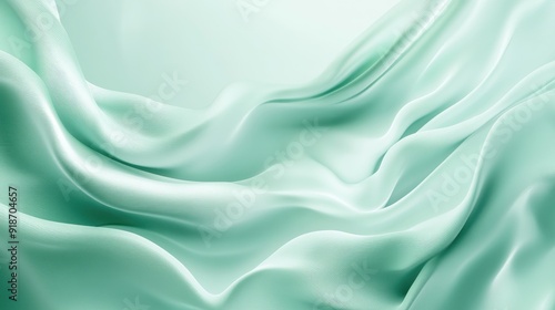 Wallpaper Mural Abstract Green Fabric Texture with Gentle Waves Torontodigital.ca