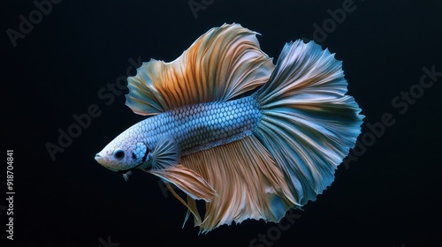 A Siamese Fighting Fish Posing Against a Dark Background