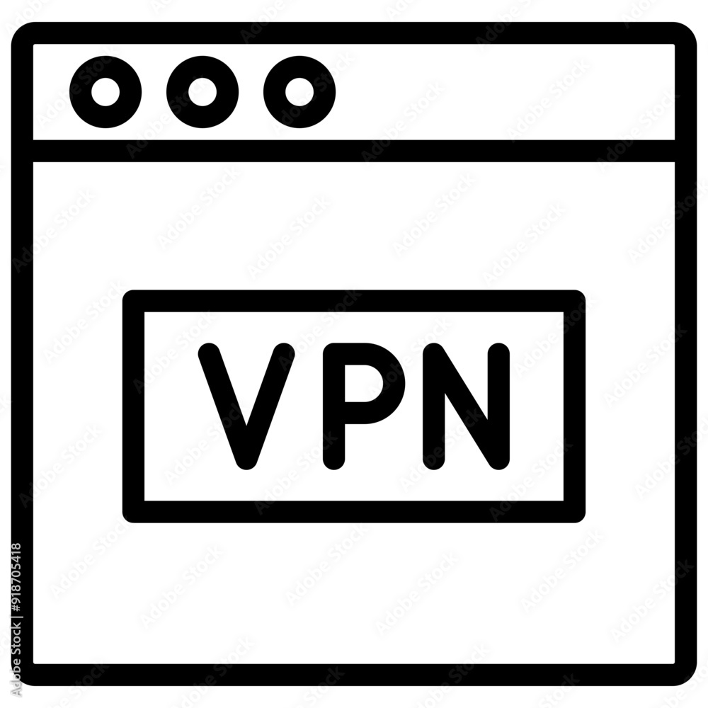 vpn icon illustration design with outline vpn icon illustration design with outline