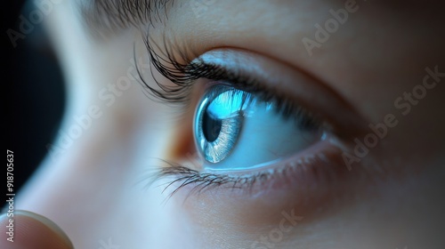 Close-Up View of a Blue Eye