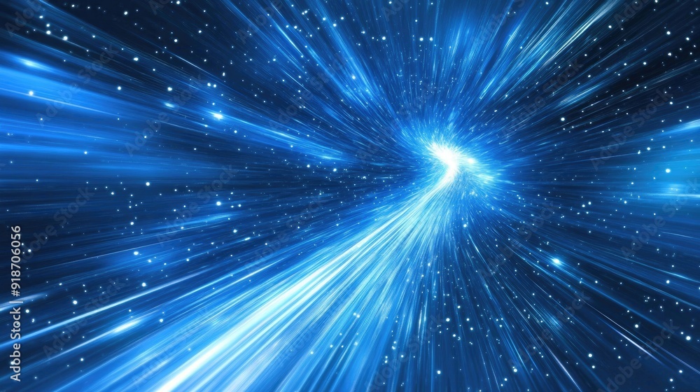 Abstract Blue Light Streaks and White Dots Abstract Blue Light Streaks and White Dots