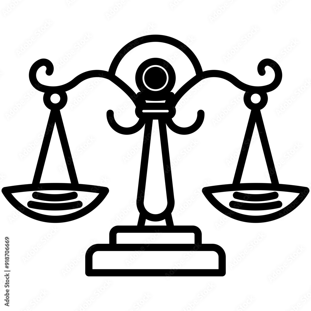 Simple classic justice balance scales silhouette Simple classic justice balance scales silhouette