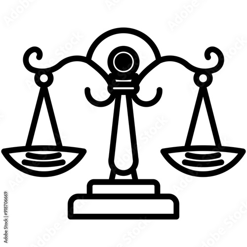 Simple classic justice balance scales silhouette