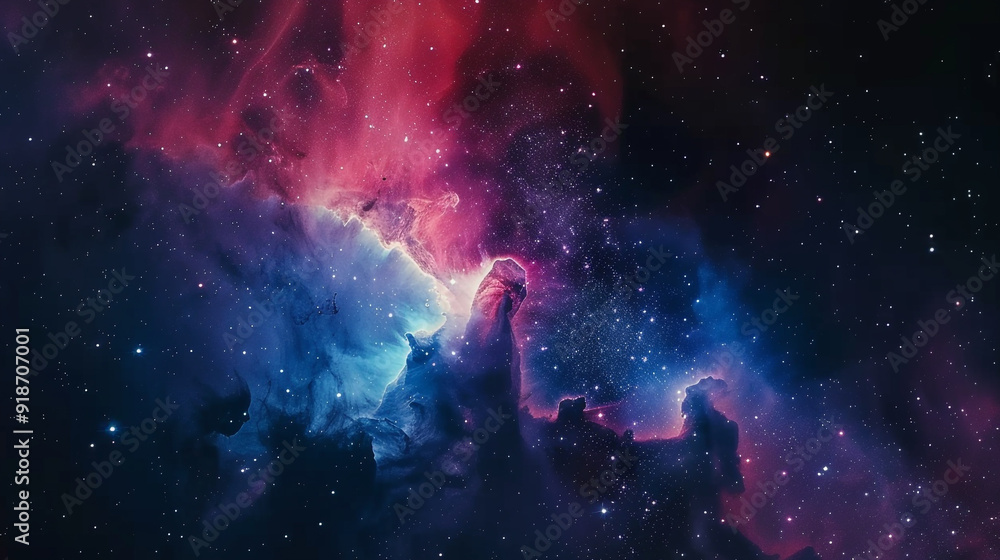 Nebula and stars in night blue sky background Nebula and stars in night blue sky background