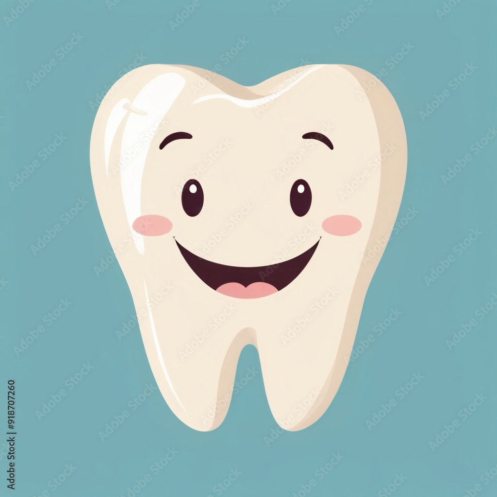 simple cute tooth with smile illustration simple cute tooth with smile illustration