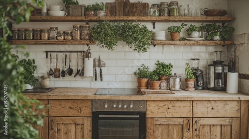 a kitchen filled with lots of plants and cooking utensils