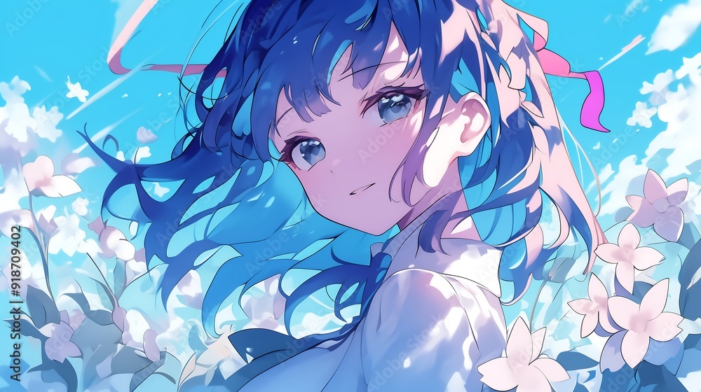 Naklejka premium bautifull anime girl