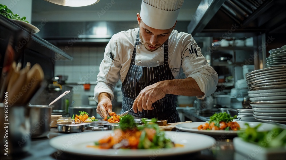 a man in a chef's hat preparing food in a kitchen a man in a chef's hat preparing food in a kitchen