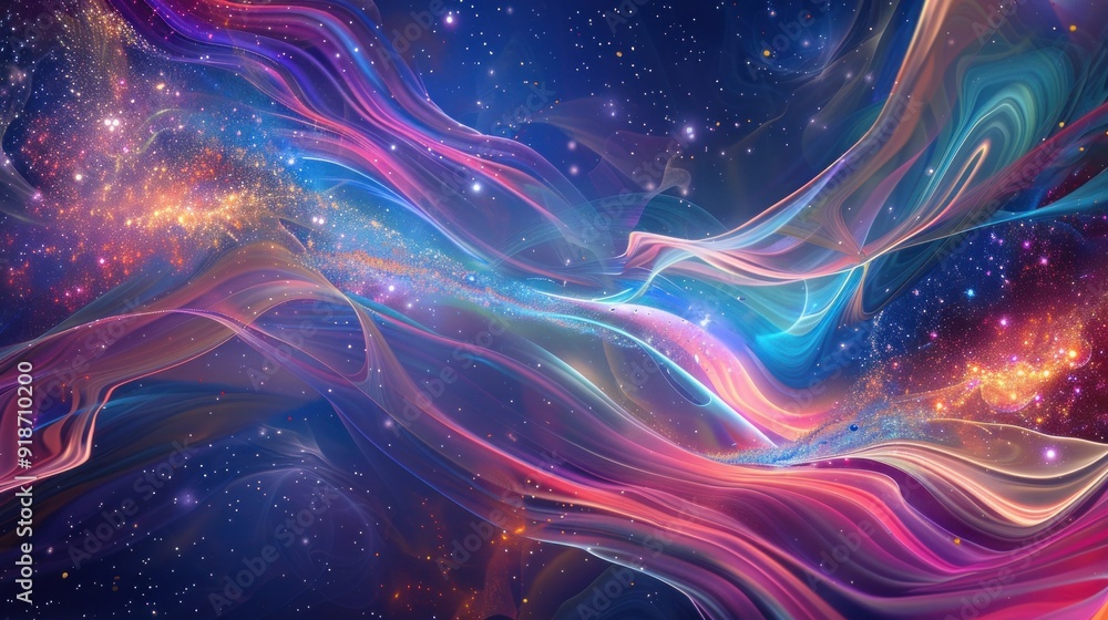 Cosmic Nebula with Wavy Patterns Cosmic Nebula with Wavy Patterns
