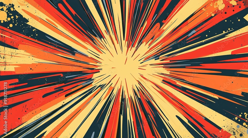 Abstract Radiating Lines in Red, Orange, Yellow, and Blue Abstract Radiating Lines in Red, Orange, Yellow, and Blue