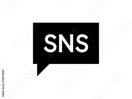 ミニマルなSNS吹き出しロゴC：黒