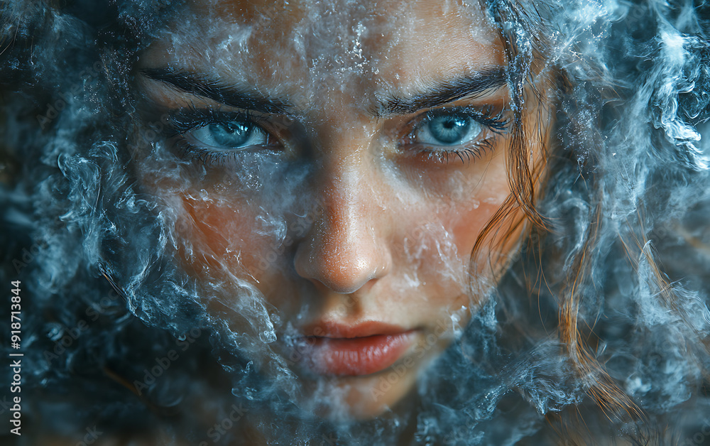 Abstract Female Face Depicting Mental Health Complexity Abstract Female Face Depicting Mental Health Complexity