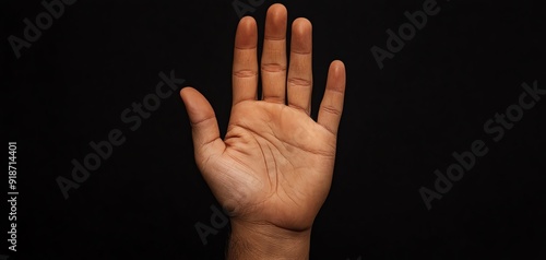 Closeup of a person s palm with visible sweat glands and fine lines, highlighting the skin s role in tactile sensation, anatomy, integumentary system photo