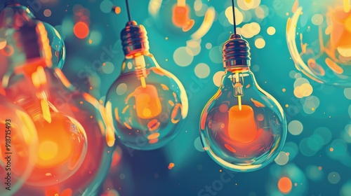 A collection of light bulbs hanging from a ceiling, great for interior design or lighting concepts