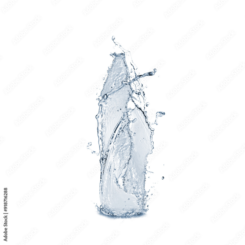 Water splashing in contour of bottle on white background Water splashing in contour of bottle on white background